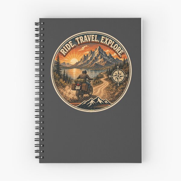 Item preview, Ride Travel Explore Motorcycle Adventure Bike Rider Sticker TShirt 02 designed and sold by OuterShellUK.