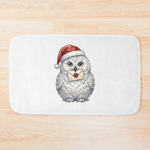 Item preview, Cute Snowy Owl with Christmas Letter Santa Hat Winter Delivery designed and sold by Jonaree Art Design.
