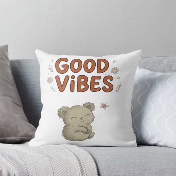 Item preview, Good Vibes Cute Koala with Butterfly Hand Lettered designed and sold by FreshmanJ.
