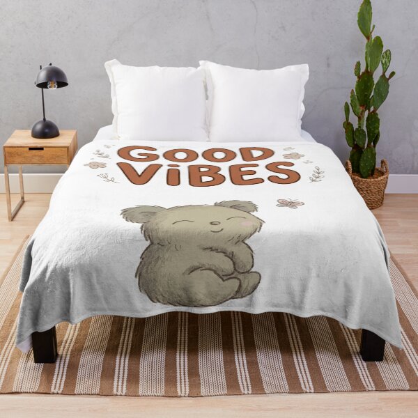 Item preview, Good Vibes Cute Koala with Butterfly Hand Lettered designed and sold by FreshmanJ.