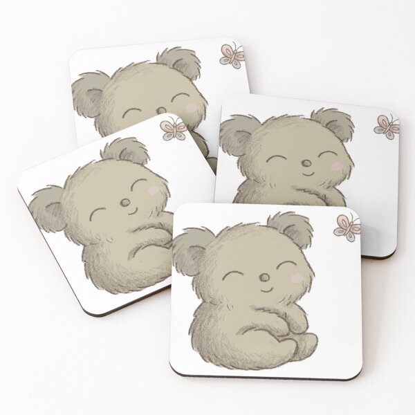 Artikelvorschau, Schläfriger Koala mit Schmetterling – Minimalistische, gemütliche Illustration entworfen und verkauft von FreshmanJ.