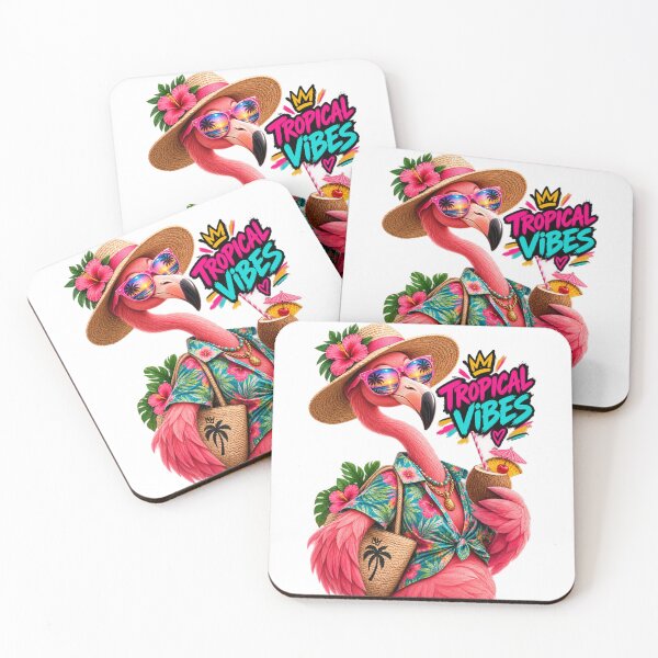 Artikelvorschau, Tropischer Flamingo im Hawaiihemd mit Cocktail entworfen und verkauft von InterStore78.