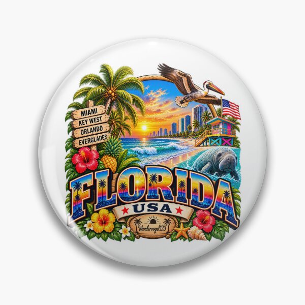 Item preview, Florida USA – Sunshine State beach palm trees & Miami designed and sold by Wandervogel123.