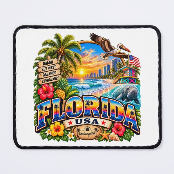 Item preview, Florida USA – Sunshine State beach palm trees & Miami designed and sold by Wandervogel123.