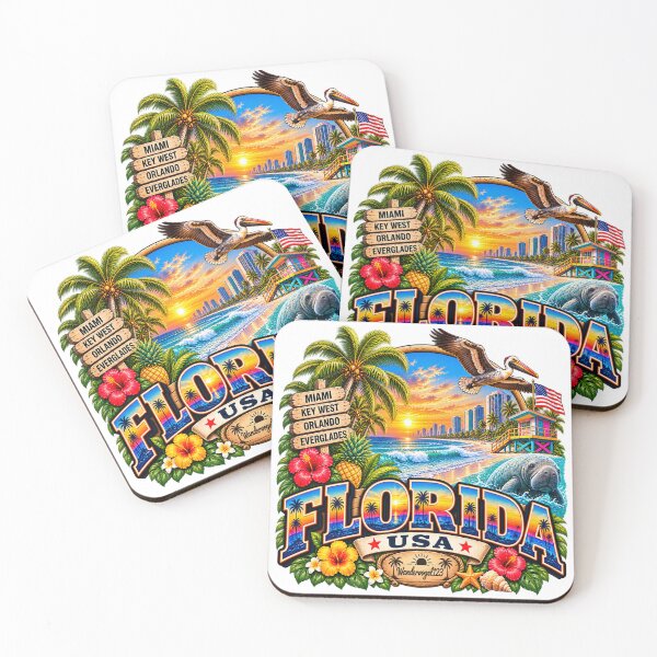 Item preview, Florida USA – Sunshine State beach palm trees & Miami designed and sold by Wandervogel123.