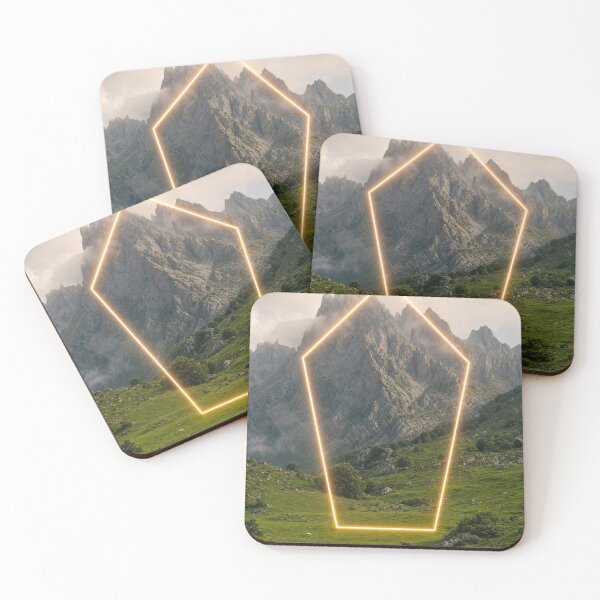 Item preview, Glowing Neon Pentagon Over Alpine Mountain Pasture designed and sold by monkeybusiness.pt.
