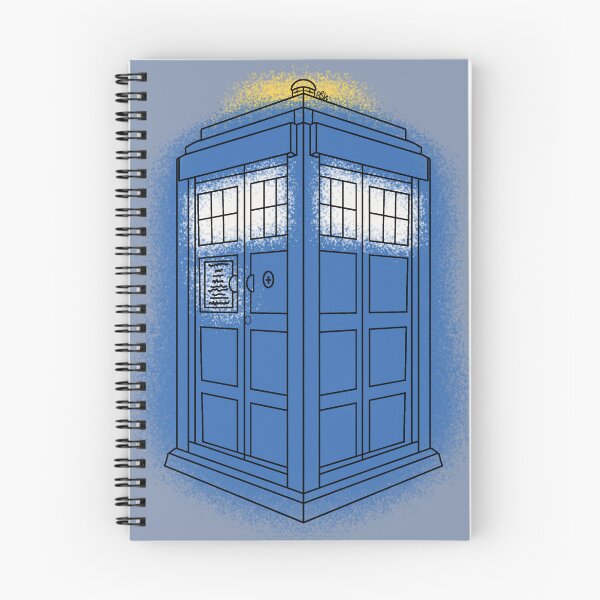 Artikelvorschau, TARDIS Dr. Who inspirierte Strichzeichnung (Blau, Weiß & Gelb) entworfen und verkauft von Burnt_Pikachu.