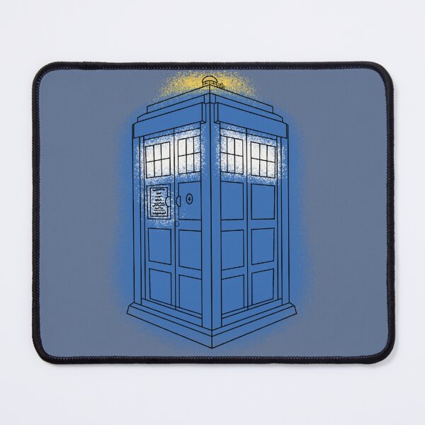 Item preview, TARDIS Dr. Who Inspired Line-art (Blue, White & Yellow) designed and sold by Burnt_Pikachu.