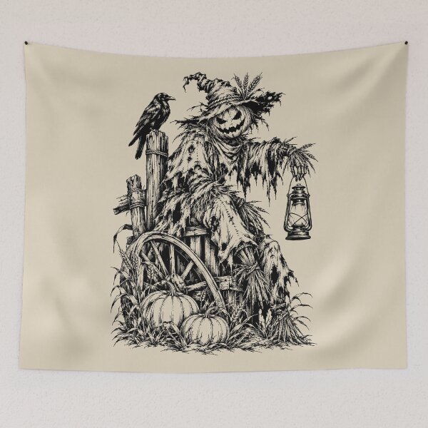 Item preview, Gothic Harvest Halloween Scarecrow designed and sold by bapupa.