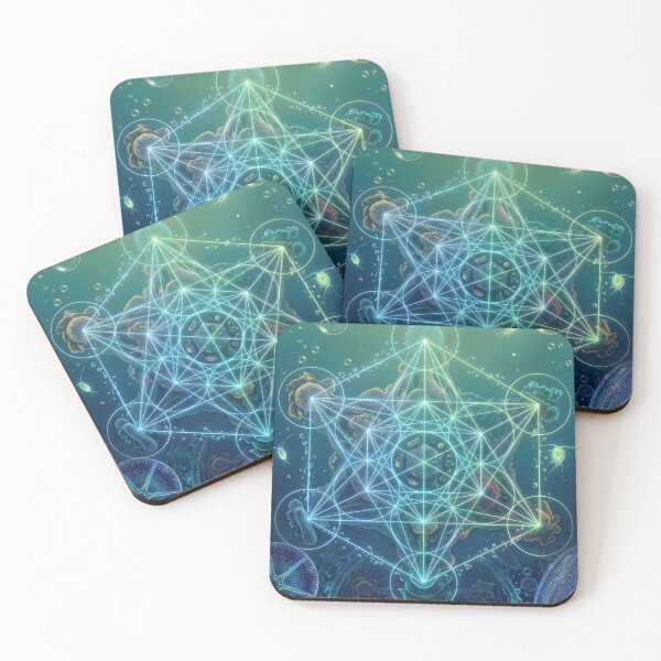 Item preview, Glowing Metatron Cube Over Microscopic Aquatic Life designed and sold by monkeybusiness.pt.