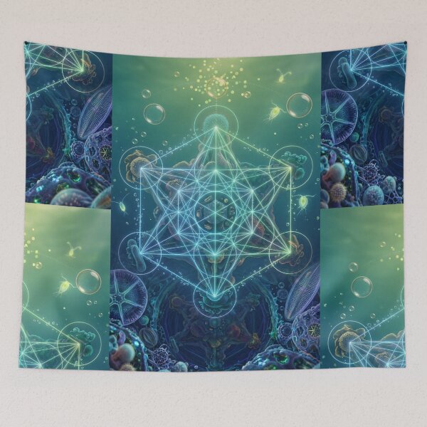 Item preview, Glowing Metatron Cube Over Microscopic Aquatic Life designed and sold by monkeybusiness.pt.