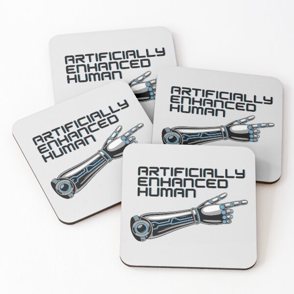 Item preview, Artificially Enhanced Human – Futuristic AI Cyborg Humor designed and sold by Jollys-ArtShop.
