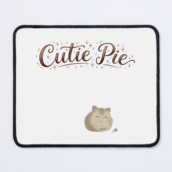 Item preview, Cutie Pie Fluffy Hamster with Daisy Hand Lettered designed and sold by FreshmanJ.