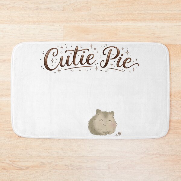 Item preview, Cutie Pie Fluffy Hamster with Daisy Hand Lettered designed and sold by FreshmanJ.