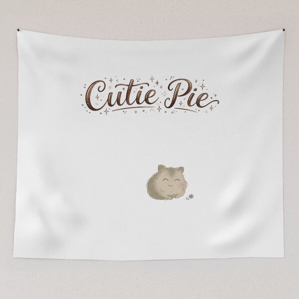 Item preview, Cutie Pie Fluffy Hamster with Daisy Hand Lettered designed and sold by FreshmanJ.