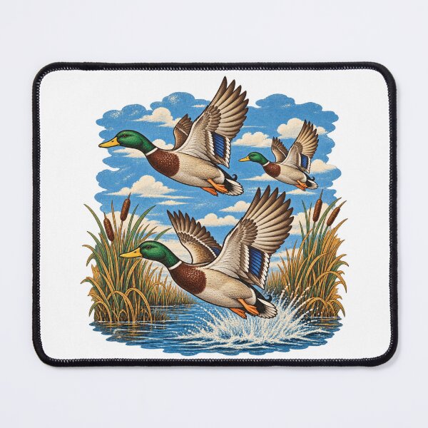 Item preview, Mallard Ducks Flying Marshland Vintage Waterfowl designed and sold by BakersTees.
