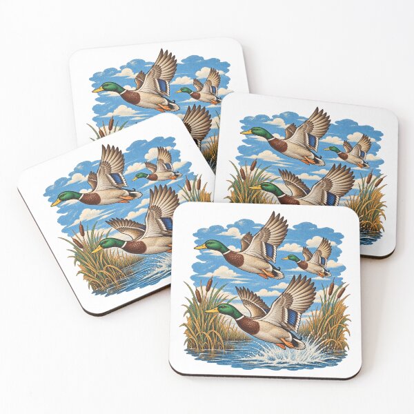 Item preview, Mallard Ducks Flying Marshland Vintage Waterfowl designed and sold by BakersTees.