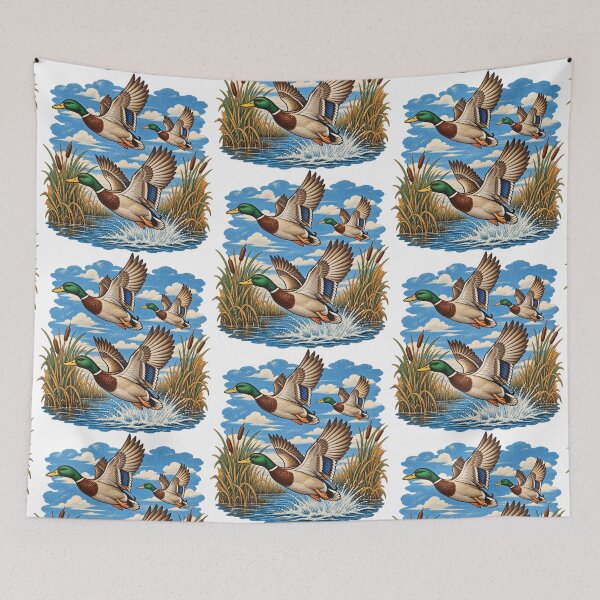 Item preview, Mallard Ducks Flying Marshland Vintage Waterfowl designed and sold by BakersTees.