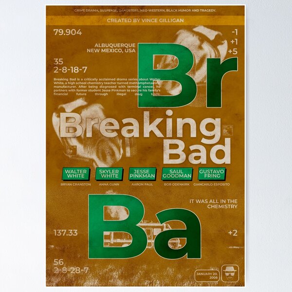 Item preview, Breaking Bad: ochre and green typographic collage designed and sold by MiSanctus.