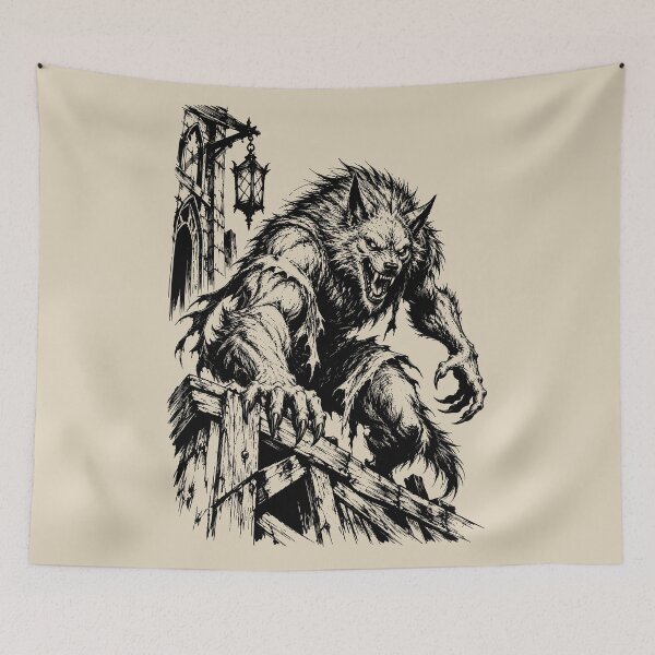 Item preview, Gothic Werewolf Among Ruins designed and sold by bapupa.