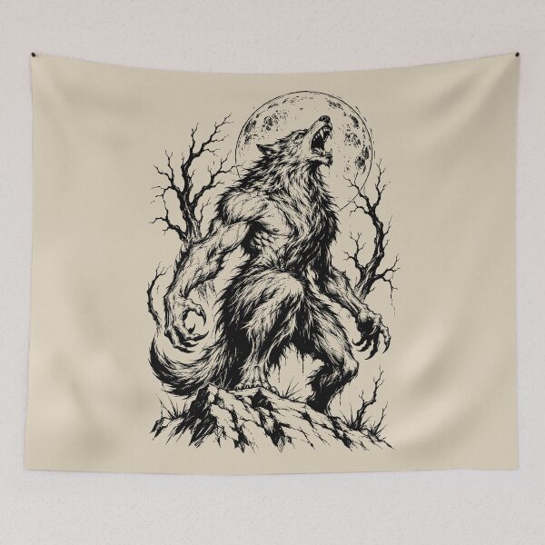 Item preview, Howling Werewolf Beneath the Full Moon designed and sold by bapupa.