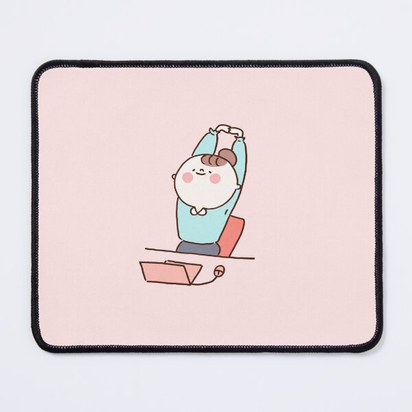 Item preview, Woman Stretching Arms While Using Computer designed and sold by Chunu Doodles.