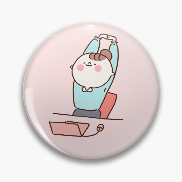 Item preview, Woman Stretching Arms While Using Computer designed and sold by Chunu Doodles.