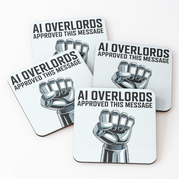 Item preview, AI Overlords Approved This Message – Funny AI Propaganda Humor designed and sold by Jollys-ArtShop.