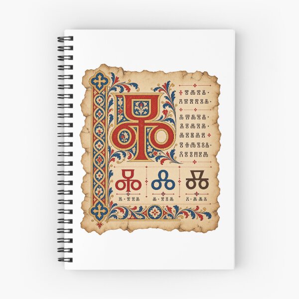 Item preview, Early Slavic Glagolitic — Illuminated Manuscript Art designed and sold by Larkfound Studio.