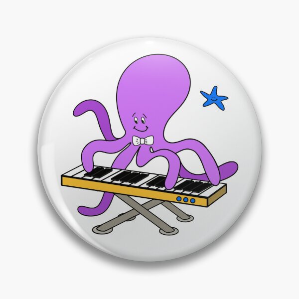 Item preview, Cartoon Octopus Musician Playing Keyboard designed and sold by BEINMYHOUSE.