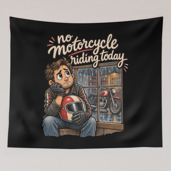 Item preview, No Motorcycle Riding Today Rainy Window Biker Illustration designed and sold by chem3a-wst.