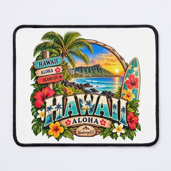 Item preview, Hawaii Aloha – Tropical Island Paradise Beach & Surfing designed and sold by Wandervogel123.