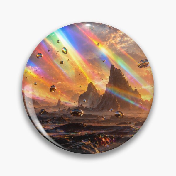 Item preview, Prismatic Rainbow Light Above Liquid Chrome Alien Landscape designed and sold by monkeybusiness.pt.