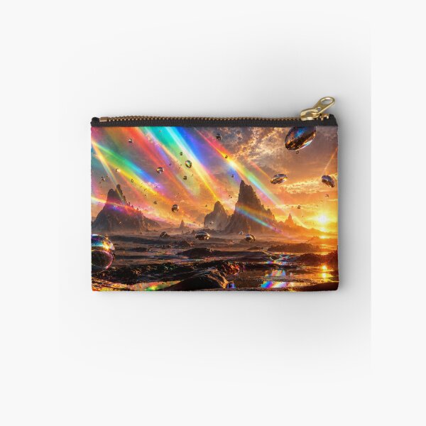 Item preview, Prismatic Rainbow Light Above Liquid Chrome Alien Landscape designed and sold by monkeybusiness.pt.