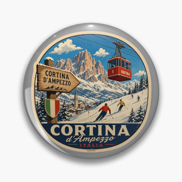 Artikelvorschau, Cortina d'Ampezzo Italien Ski Skifahren Dolomiten Aufkleber T-Shirt 10 entworfen und verkauft von OuterShellUK.