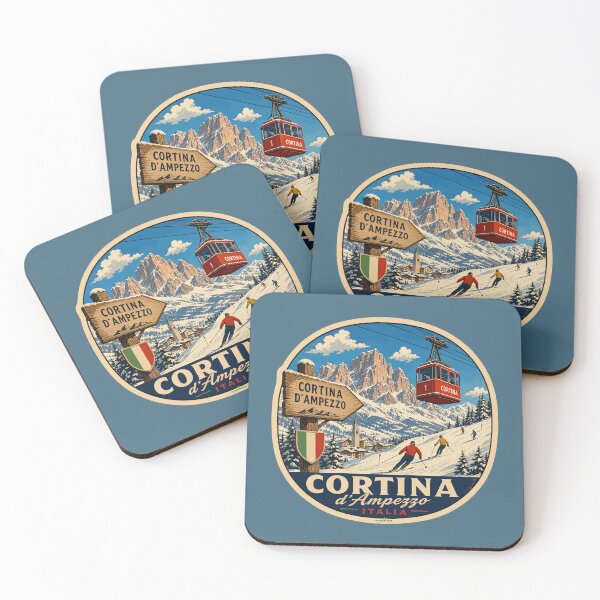 Item preview, Cortina d'Ampezzo Italia Esquí Esquí Dolomitas Pegatina Camiseta 10 designed and sold by OuterShellUK.