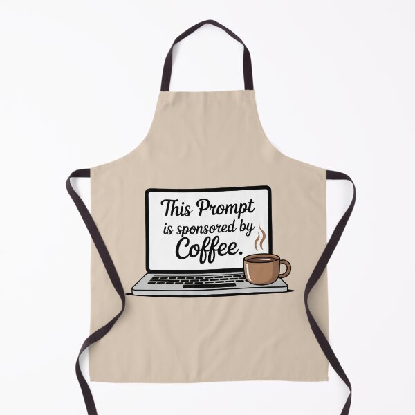 Item preview, This Prompt Is Sponsored by Coffee – Funny AI Coffee Humor designed and sold by Jollys-ArtShop.