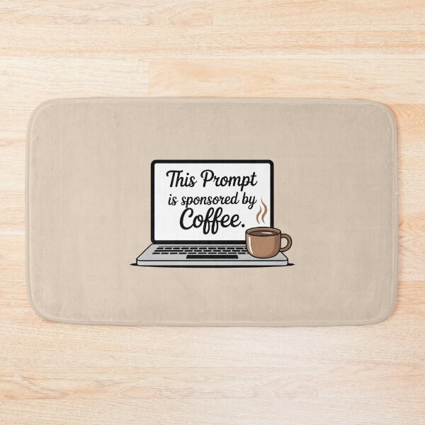 Item preview, This Prompt Is Sponsored by Coffee – Funny AI Coffee Humor designed and sold by Jollys-ArtShop.