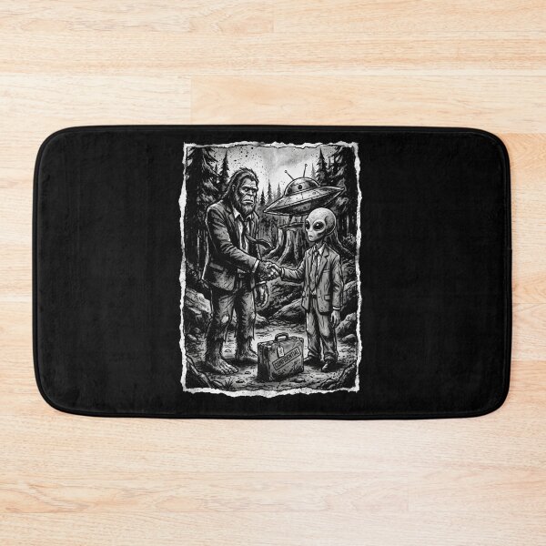 Item preview, Bigfoot Alien Secret Meeting Cryptozoology Extraterrestrial Conspiracy designed and sold by FolkGraphics.