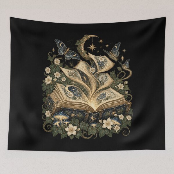 Item preview, Magical Celestial Open Book Crescent Moon Stars designed and sold by chem3a-wst.