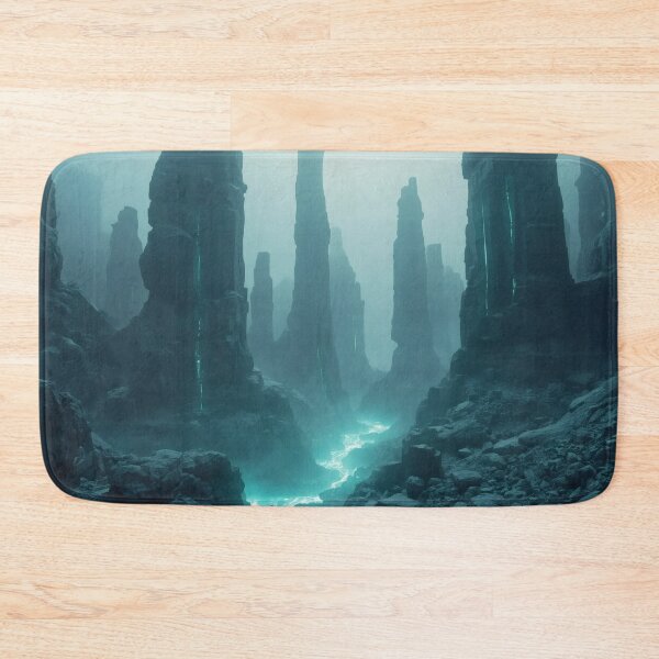 Item preview, Glowing Cyan River In Ancient Alien Mineral Basin designed and sold by monkeybusiness.pt.