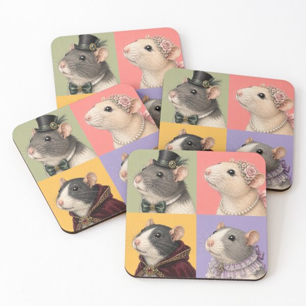 Item preview, Fancy Rats in Fancy Clothes 2x2 designed and sold by pixiedustpaint.