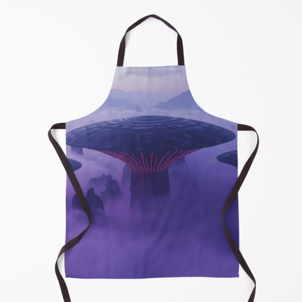 Item preview, Futuristic Megastructures Rising Above Purple Cloud Sea designed and sold by monkeybusiness.pt.