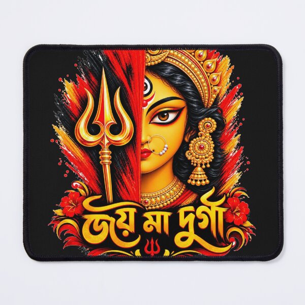 Aperçu de l'œuvre Maa Durga Trishul – Œuvre d’art spirituelle indienne créée et vendue par GraphicoGear.
