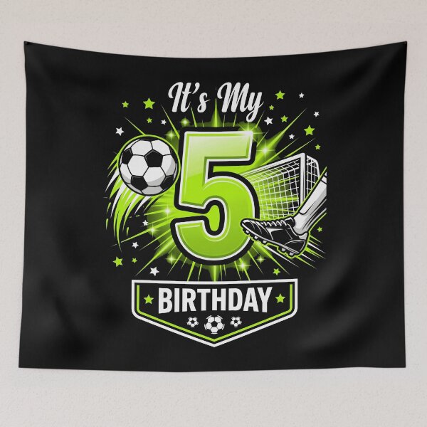 Artikelvorschau, Es ist mein 5. Geburtstag, Fußballkind, Fünfjähriger entworfen und verkauft von FolkGraphics.