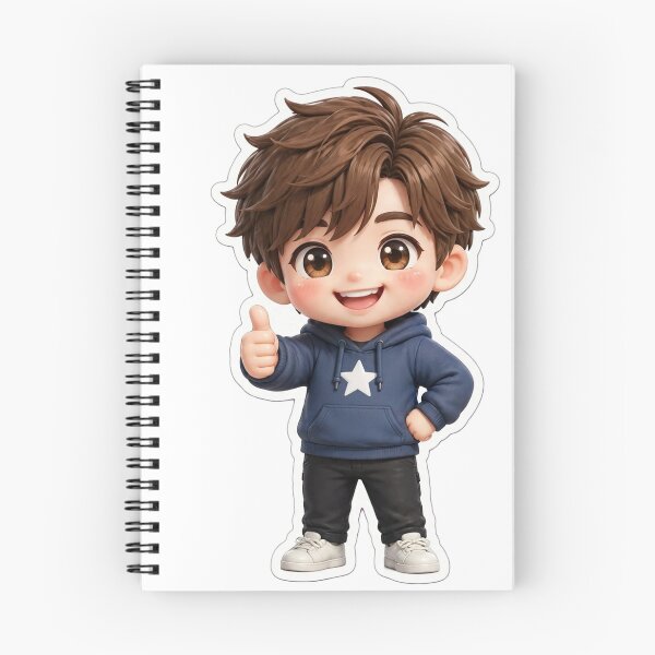 Item preview, Cute Chibi Boy Waving Hello Kawaii 3D Sticker designed and sold by SK design 55.