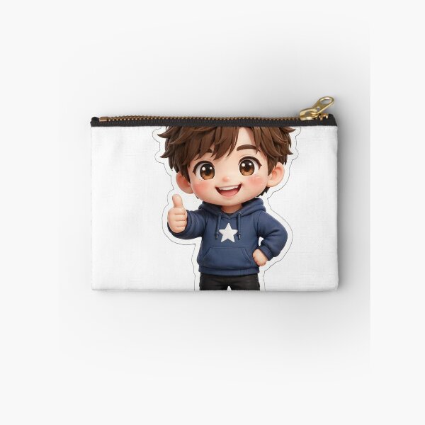 Item preview, Cute Chibi Boy Waving Hello Kawaii 3D Sticker designed and sold by SK design 55.