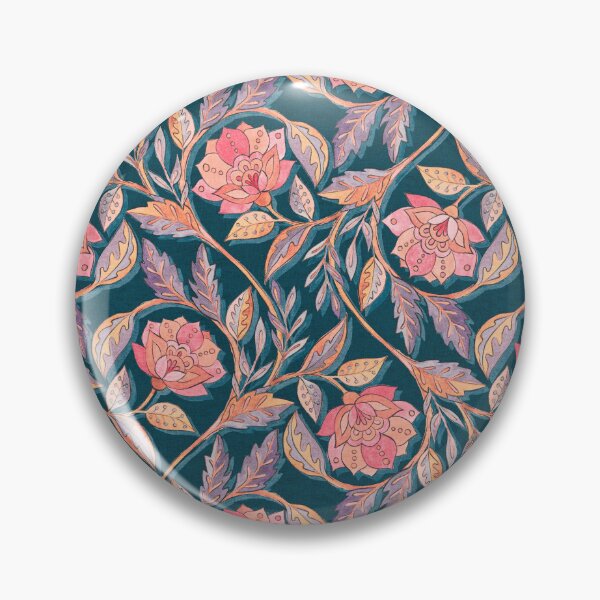 Item preview, Boho Chintz in Coral and Violet designed and sold by micklyn.