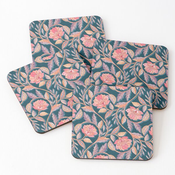Item preview, Boho Chintz in Coral and Violet designed and sold by micklyn.