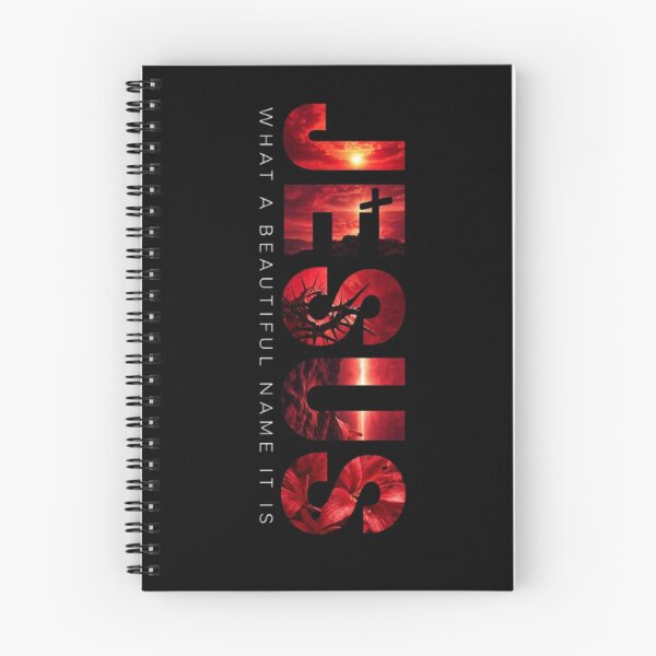 Item preview, Jesus What a Beautiful Name It Is Christian Vertical Typography Red Sunset Cross Crown of Thorns designed and sold by EatPrayLive.
